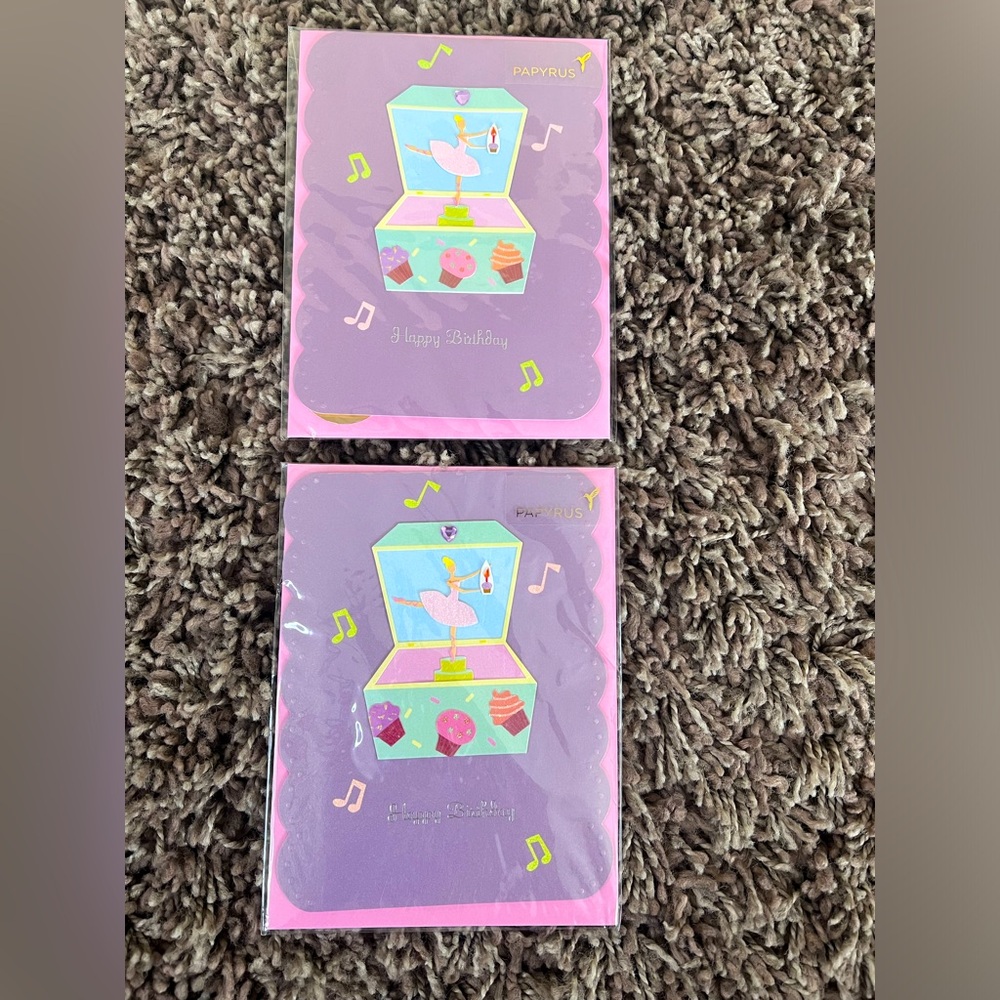 Bundle: NEW: Papyrus ballerina Happy Birthday Cards (2)